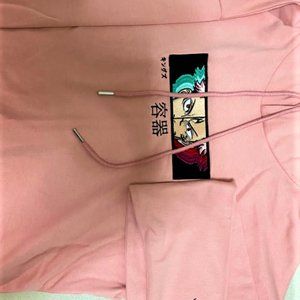 Light Pink Embroidered Sukuna Hoodie